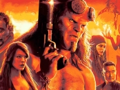 Movie poster art featuring Hellboy at the centre and various members of the BPRD.